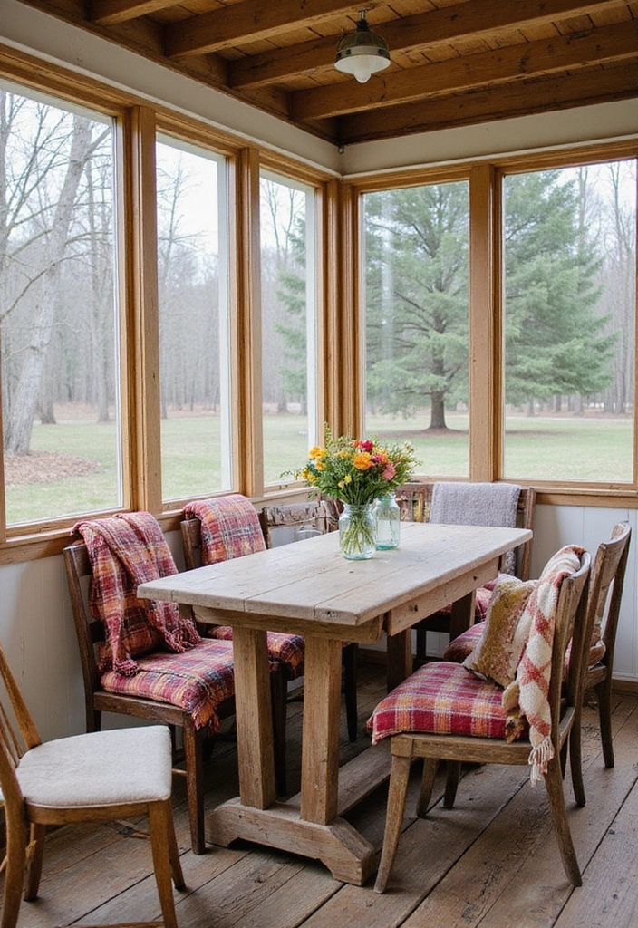 24 Screened In Porch Decorating Ideas - 11. Rustic Farmhouse Charm