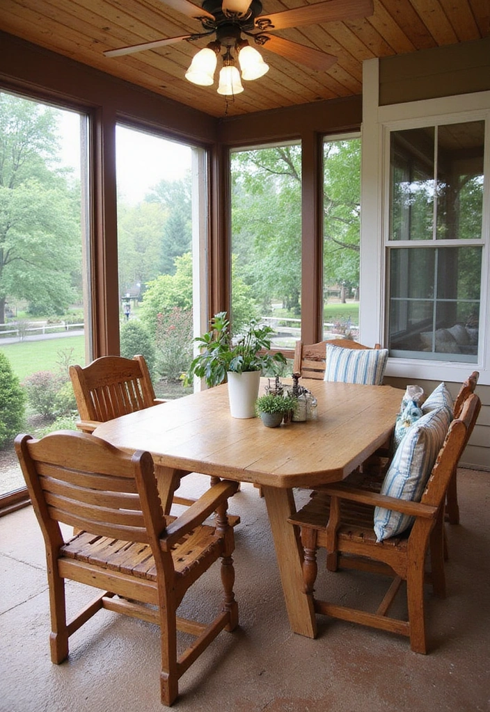 24 Screened In Porch Decorating Ideas - 17. Custom-Made Furniture