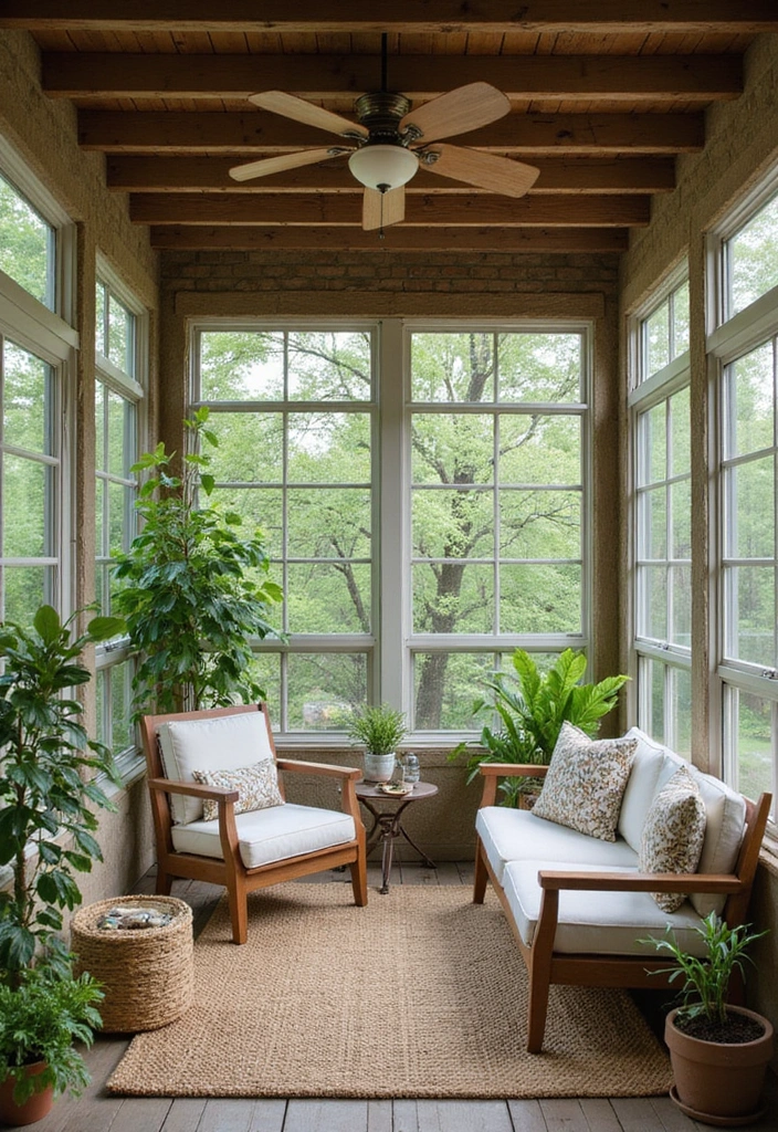 24 Screened In Porch Decorating Ideas - 24. Sustainable Decor Choices