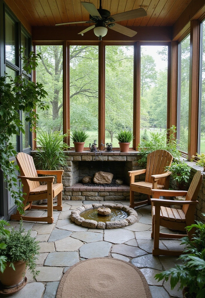 24 Screened In Porch Decorating Ideas - 3. Nature-Inspired Decor