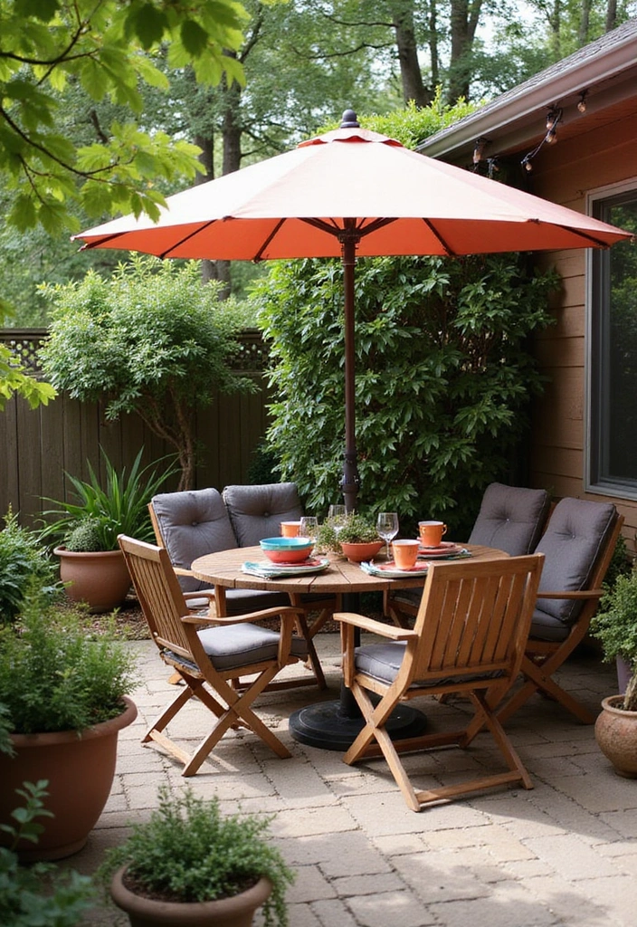 24 Small Patio Ideas for Cozy Outdoor Living - 12. Outdoor Dining Space