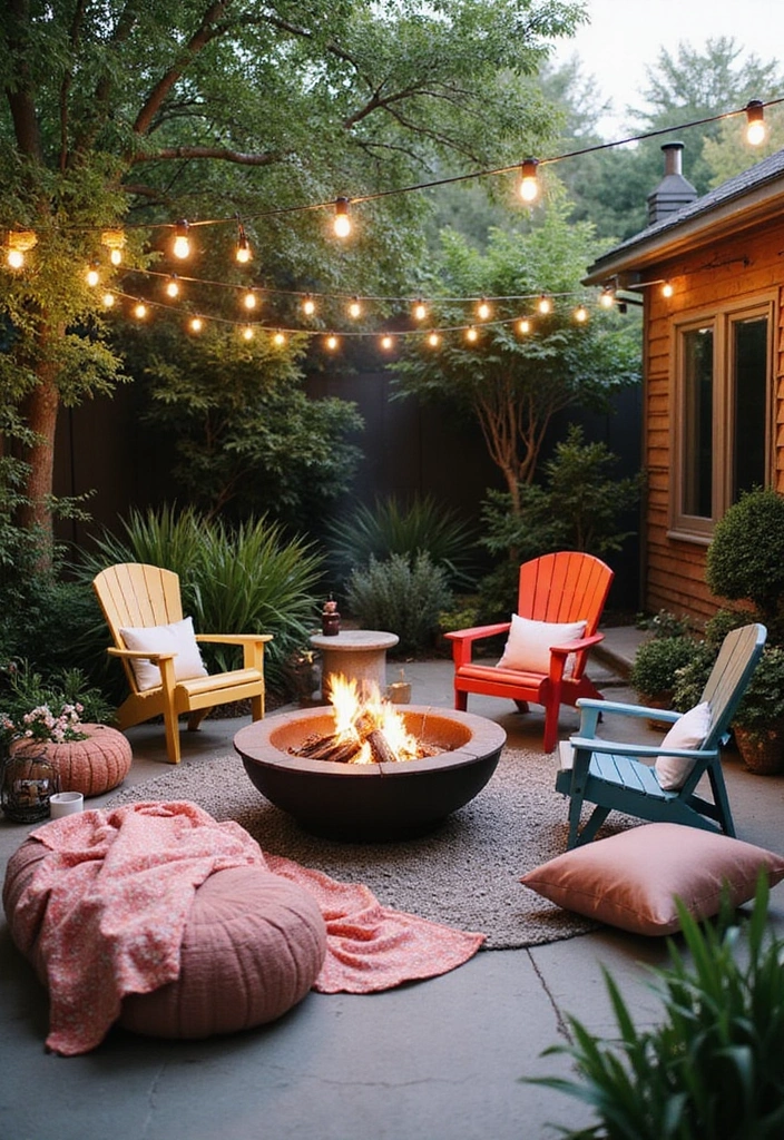 24 Small Patio Ideas for Cozy Outdoor Living - 2. Cozy Fire Pit Corner
