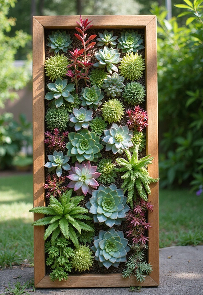 25 DIY Garden Ideas to Elevate Your Outdoor Decor - 15. Vertical Succulent Garden