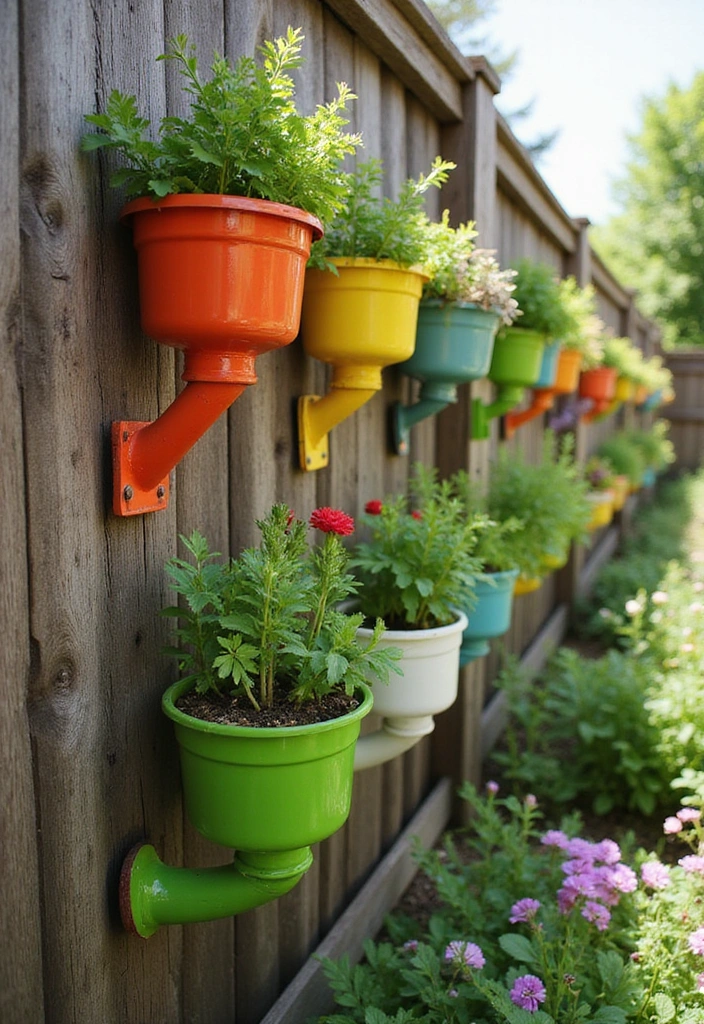25 DIY Garden Ideas to Elevate Your Outdoor Decor - 4. Vertical Gutter Garden