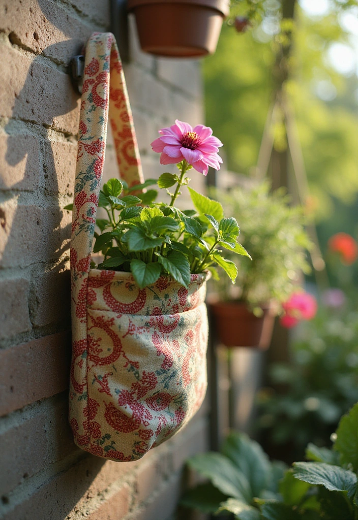 25 DIY Garden Ideas to Elevate Your Outdoor Decor - 9. Fabric Pocket Planter