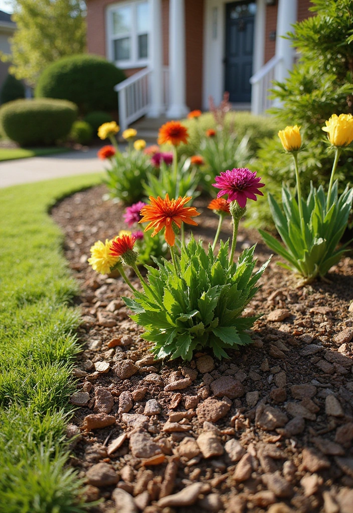25 Front Garden Ideas for a Sustainable Touch - 18. Eco-Friendly Mulching