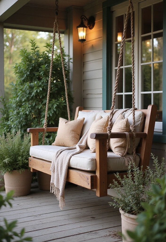 25 Porch Decorating Ideas to Enhance Your Outdoor Living - 11. Charming Porch Swing