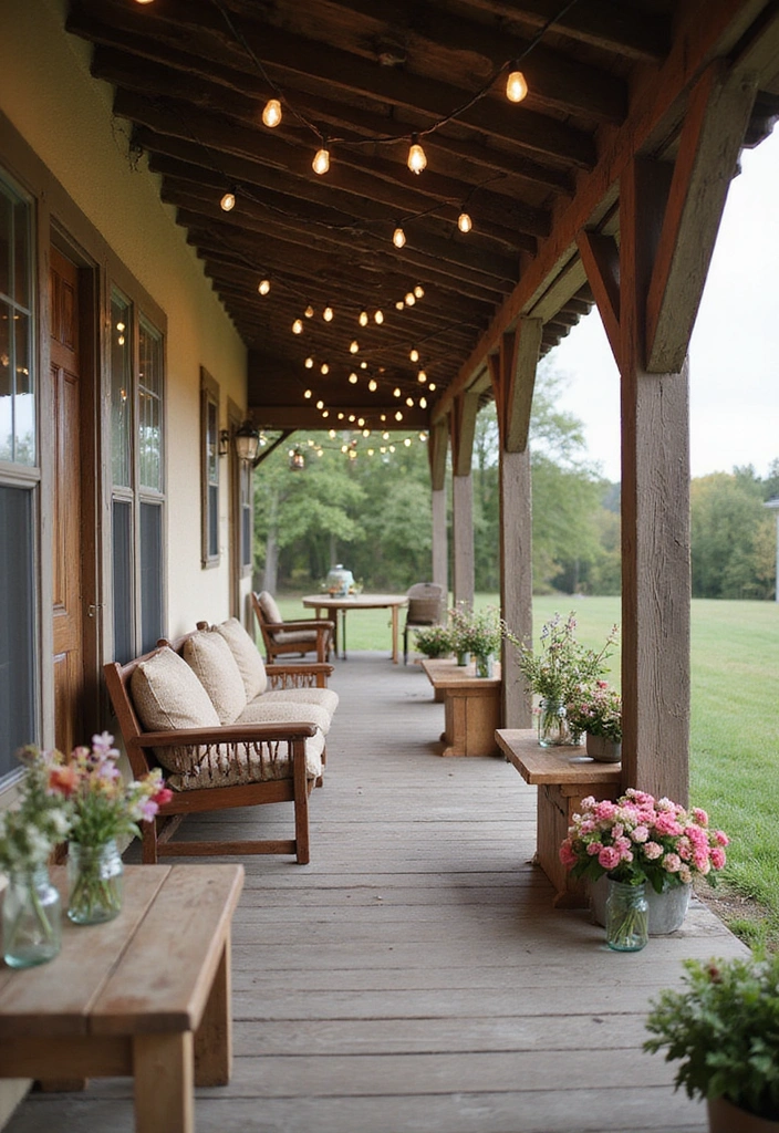 25 Porch Decorating Ideas to Enhance Your Outdoor Living - 3. Rustic Farmhouse Charm