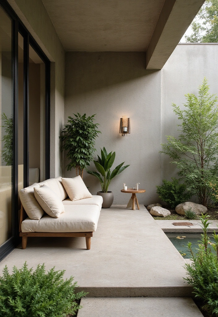 25 Porch Decorating Ideas to Enhance Your Outdoor Living - 6. Minimalist Zen Space