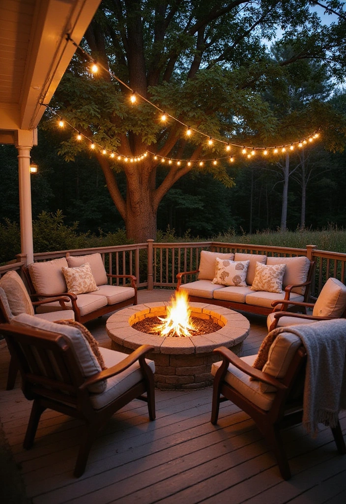25 Porch Decorating Ideas to Enhance Your Outdoor Living - 8. Cozy Fire Pit Area