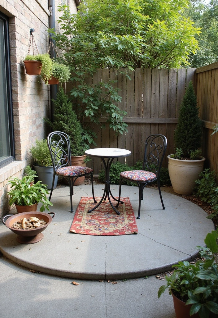 25 Stylish Concrete Patio Ideas for Small Outdoor Spaces - 1. Cozy Corner Retreat