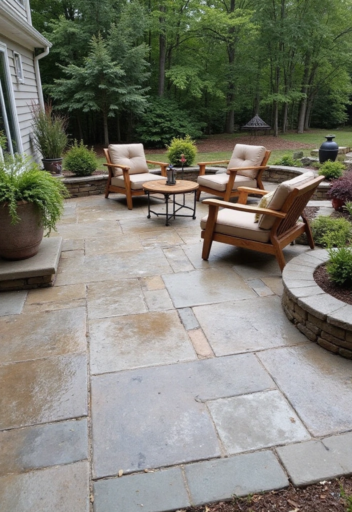 25 Stylish Concrete Patio Ideas for Small Outdoor Spaces - 13. Layered Textures and Materials