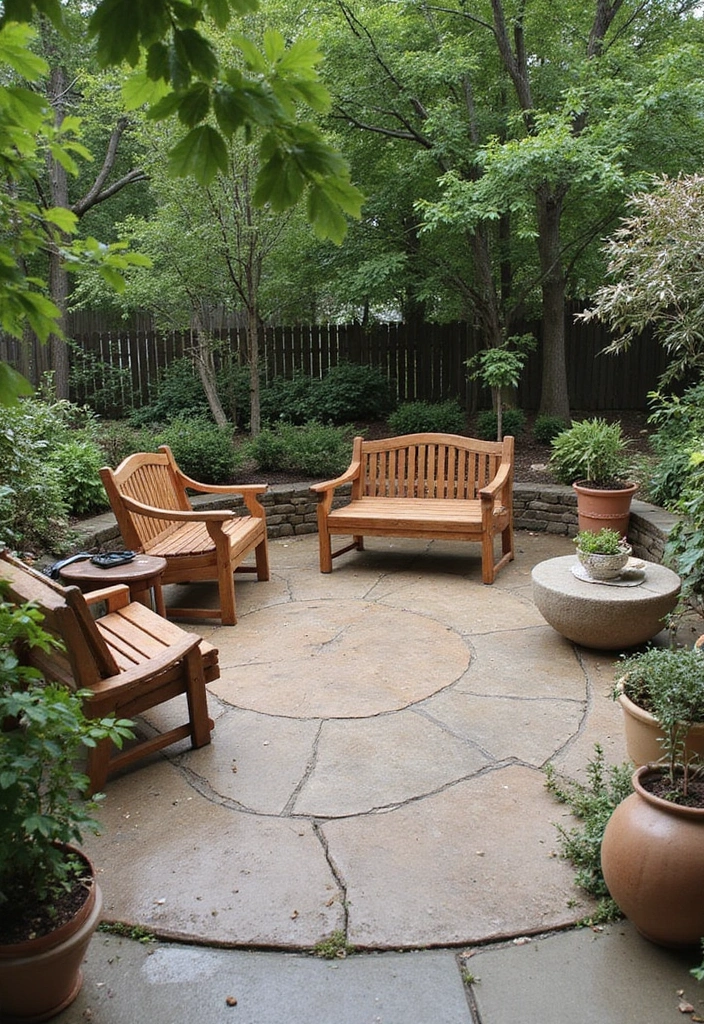 25 Stylish Concrete Patio Ideas for Small Outdoor Spaces - 16. Rustic Charm with Wood Accents