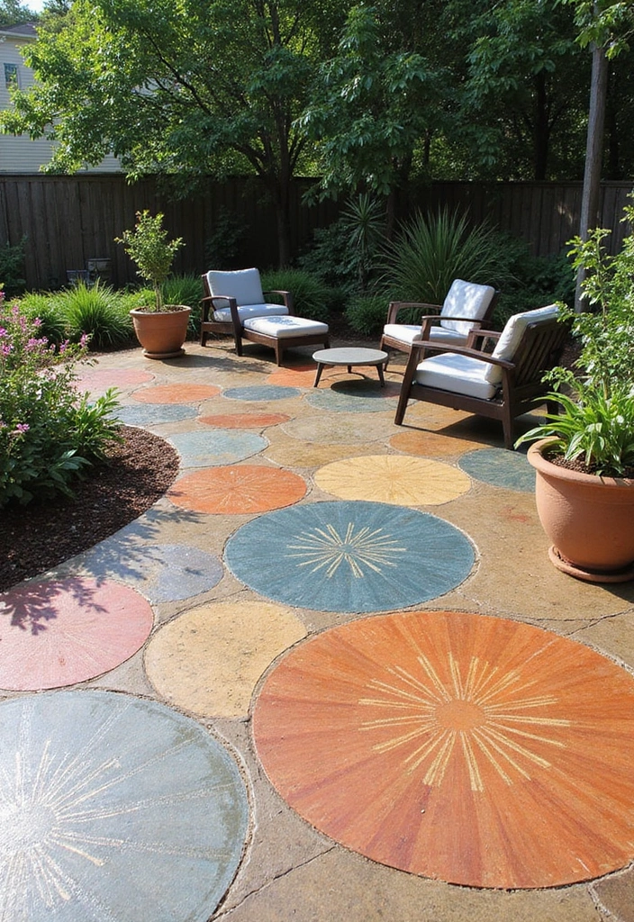 25 Stylish Concrete Patio Ideas for Small Outdoor Spaces - 4. Artistic Concrete Patterns