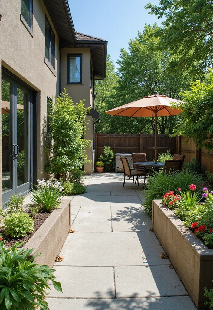 25 Stylish Concrete Patio Ideas for Small Outdoor Spaces - 5. Green Oasis with Planters