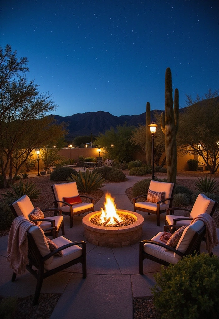 26 Arizona Room Ideas for Outdoor Living - 1. Cozy Fire Pit Lounge