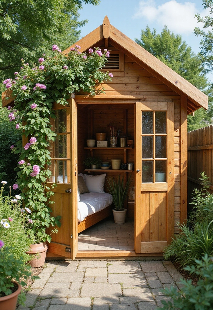 26 Arizona Room Ideas for Outdoor Living - 19. Charming Garden Shed