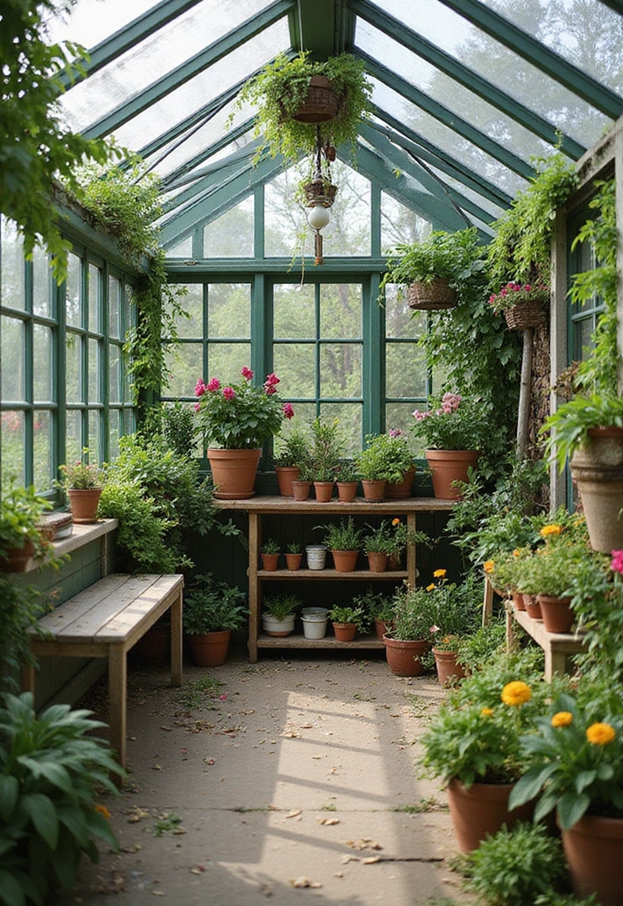 26 Arizona Room Ideas for Outdoor Living - 23. Charming Outdoor Greenhouse