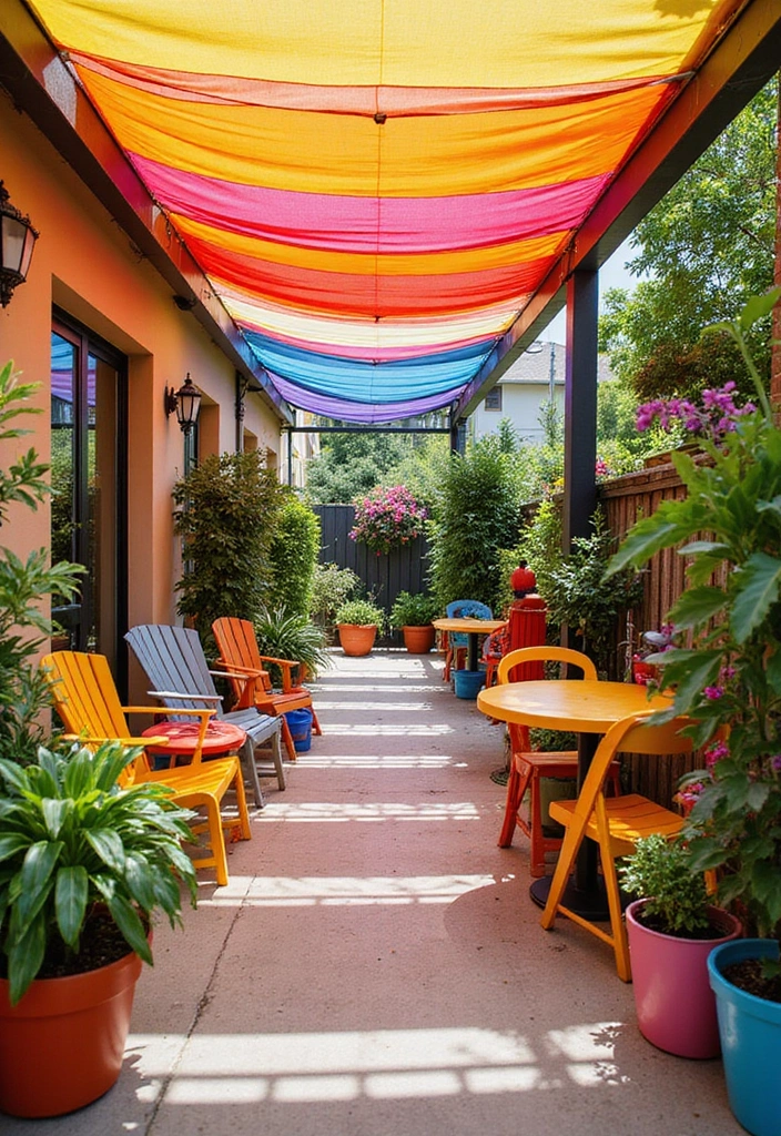 26 Arizona Room Ideas for Outdoor Living - 6. Colorful Patio Canopy