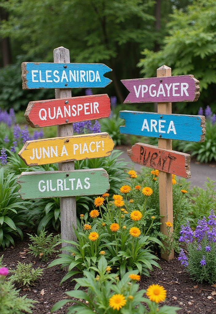 26 Backyard Ideas On A Budget - 14. DIY Garden Signage