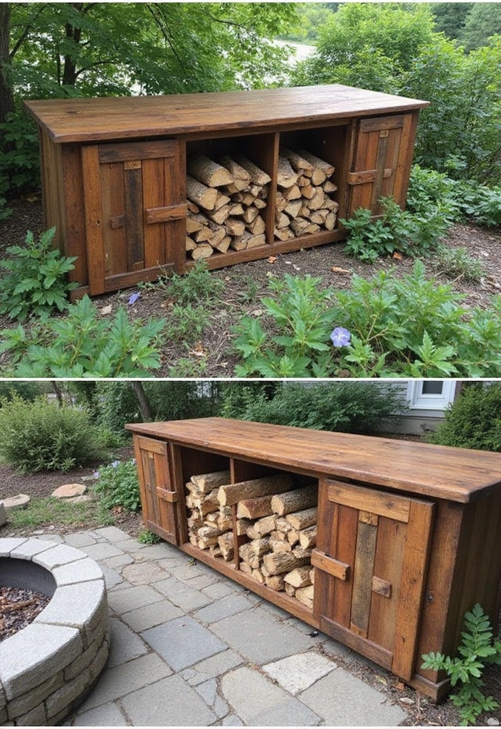 26 Backyard Ideas On A Budget - 15. Budget-Friendly Firewood Storage