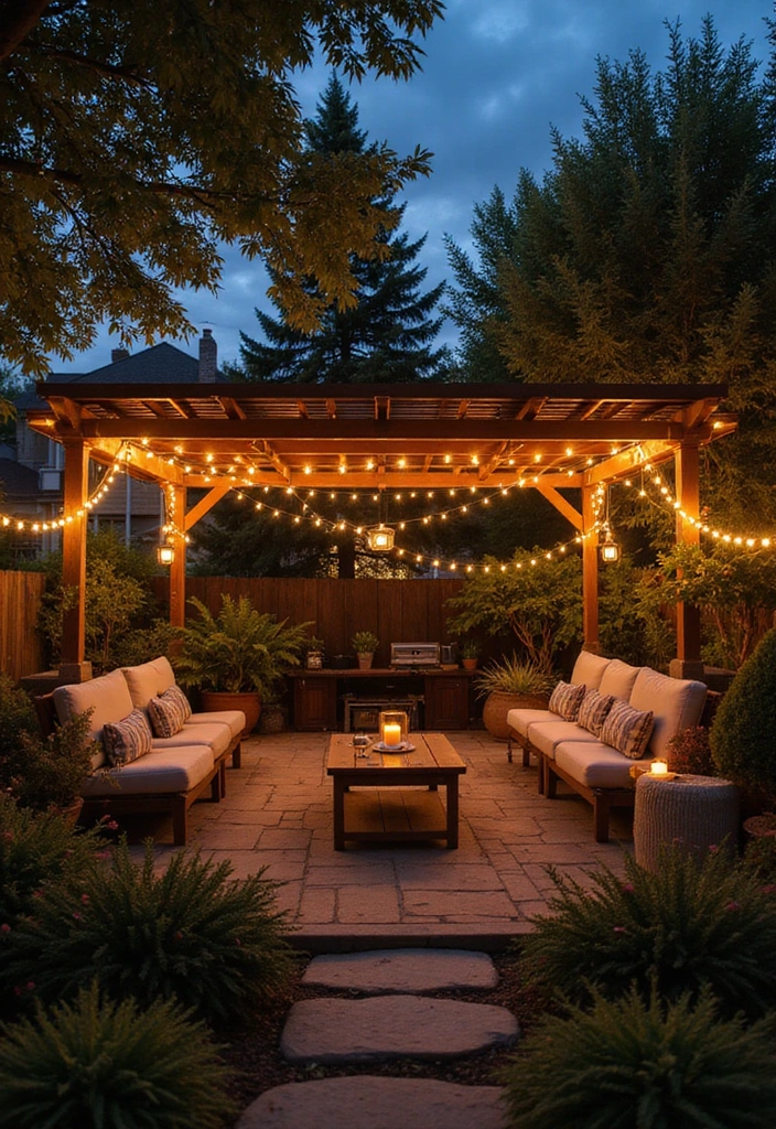 26 Backyard Ideas On A Budget - 3. String Lights for Ambiance