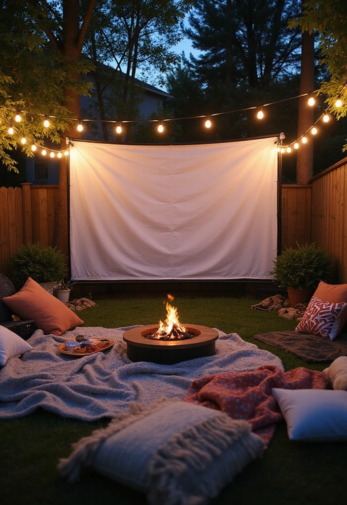 26 Backyard Ideas On A Budget - 8. Outdoor Movie Night Setup