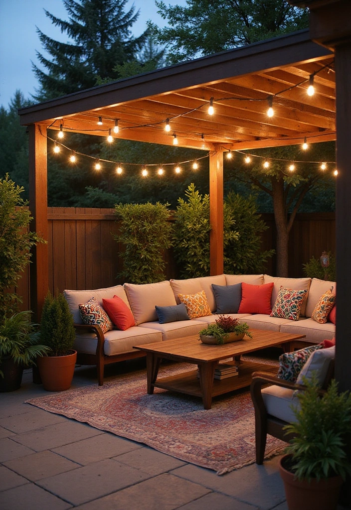 26 Carport Decorating Ideas for Your Outdoor Living Space - 1. Cozy Lounge Area
