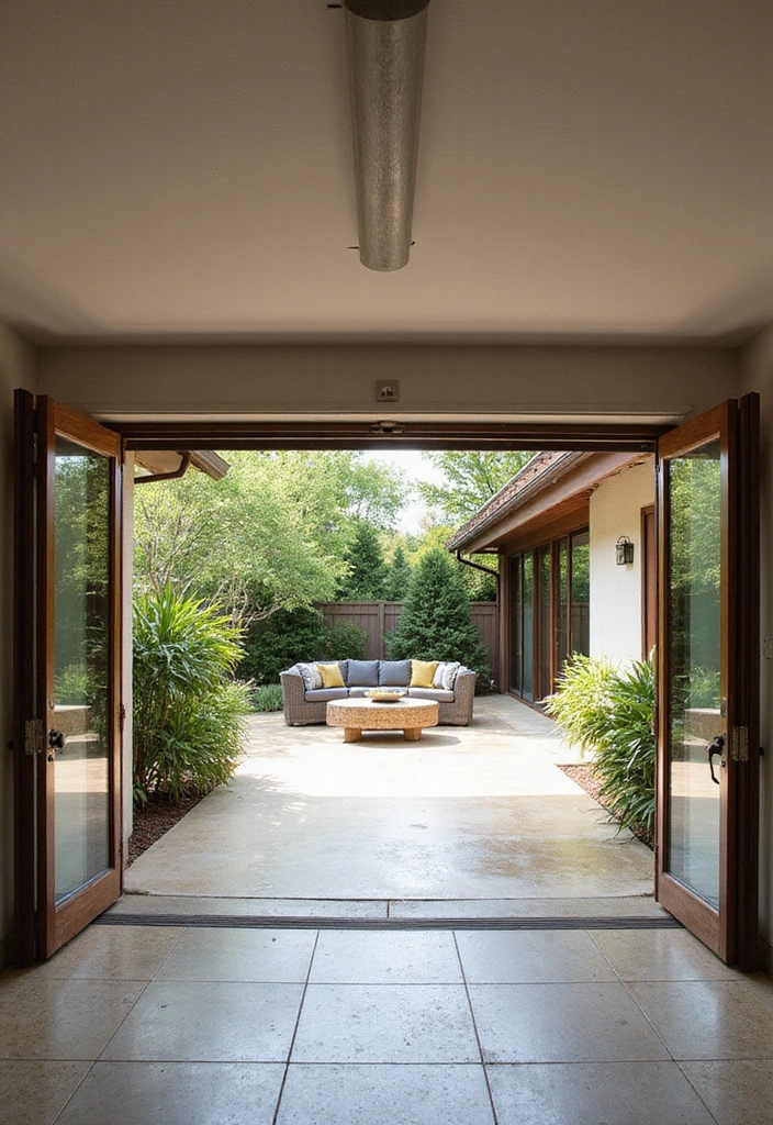 26 Carport Decorating Ideas for Your Outdoor Living Space - 20. Indoor-Outdoor Transition