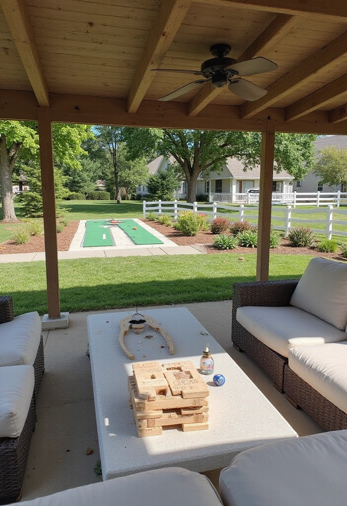 26 Carport Decorating Ideas for Your Outdoor Living Space - 26. Playful Outdoor Games