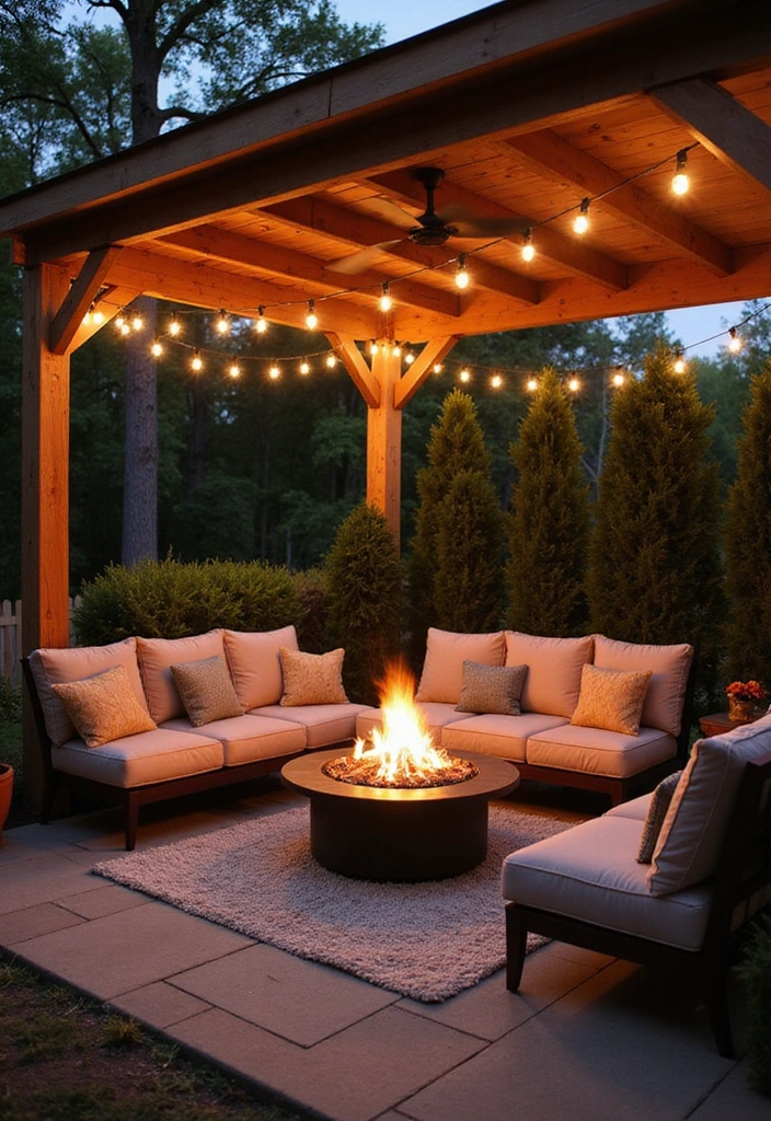 26 Carport Decorating Ideas for Your Outdoor Living Space - 5. Cozy Fire Pit Area