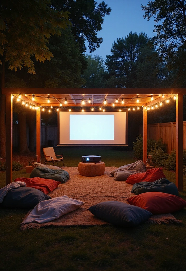 26 Carport Decorating Ideas for Your Outdoor Living Space - 6. Outdoor Movie Night Setup