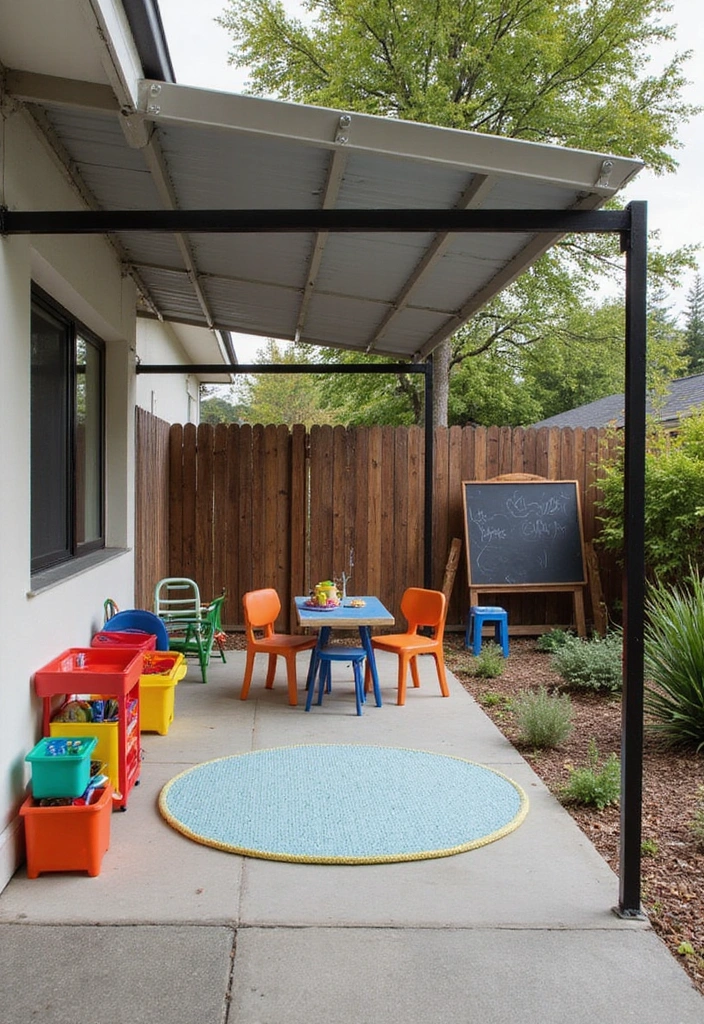 26 Carport Decorating Ideas for Your Outdoor Living Space - 9. Playful Kids' Corner