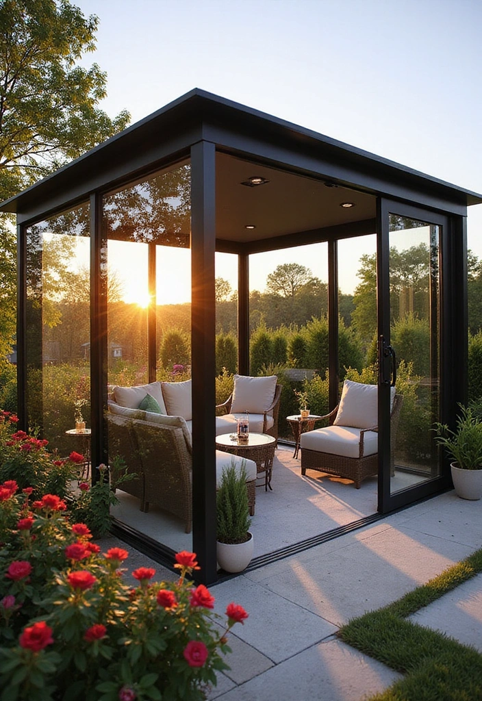 26 Gazebo Ideas for Your Backyard - 2. Elegant Glass Gazebo