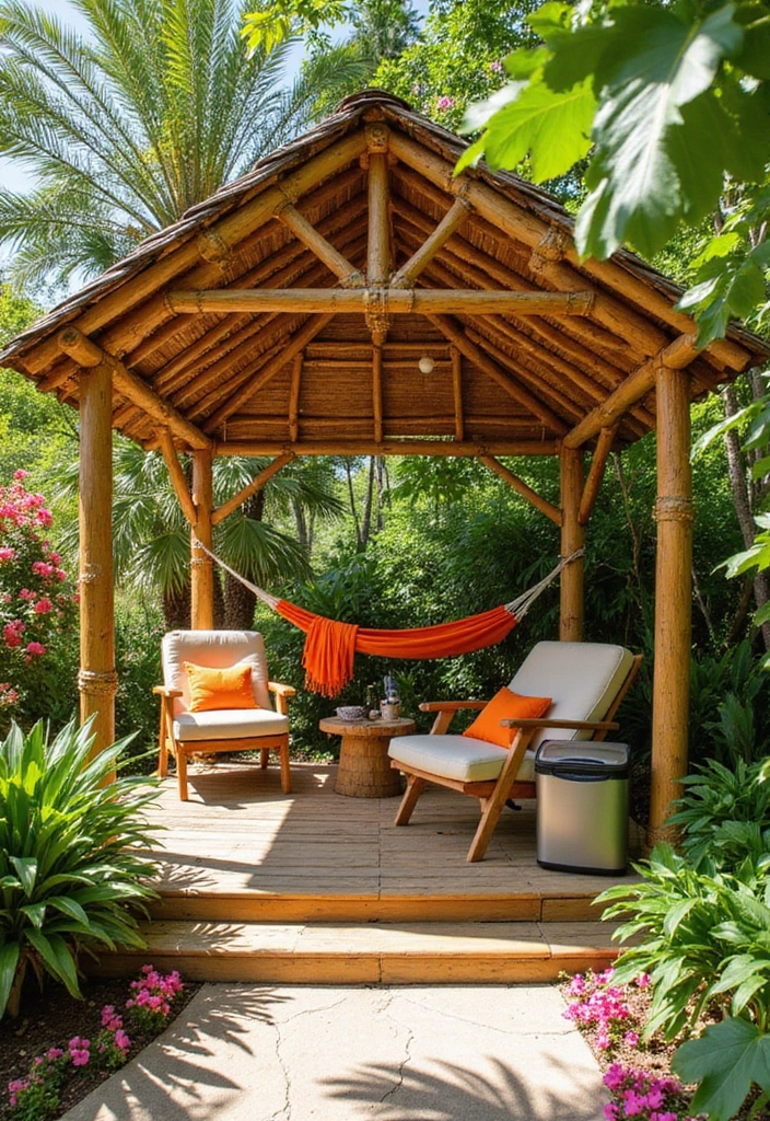 26 Gazebo Ideas for Your Backyard - 4. Tropical Oasis Gazebo