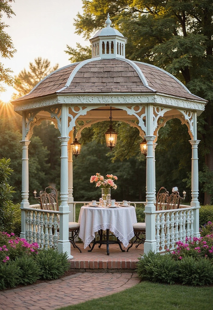 26 Gazebo Ideas for Your Backyard - 5. Vintage-Style Gazebo