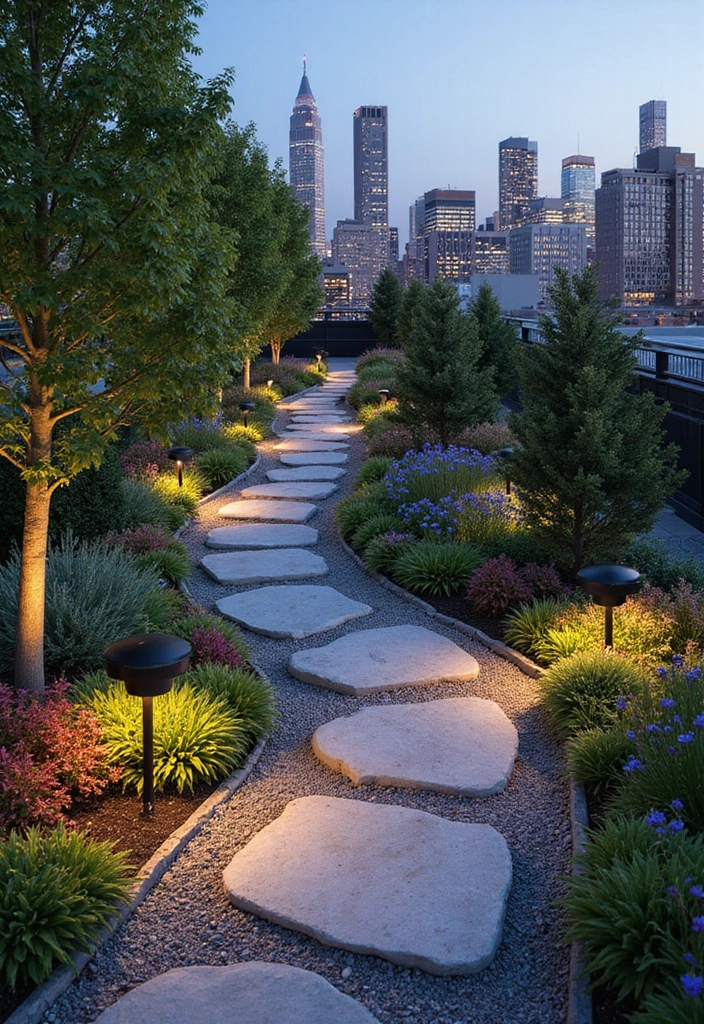26 Roof Top Design Ideas for Outdoor Living - 12. Garden Pathway