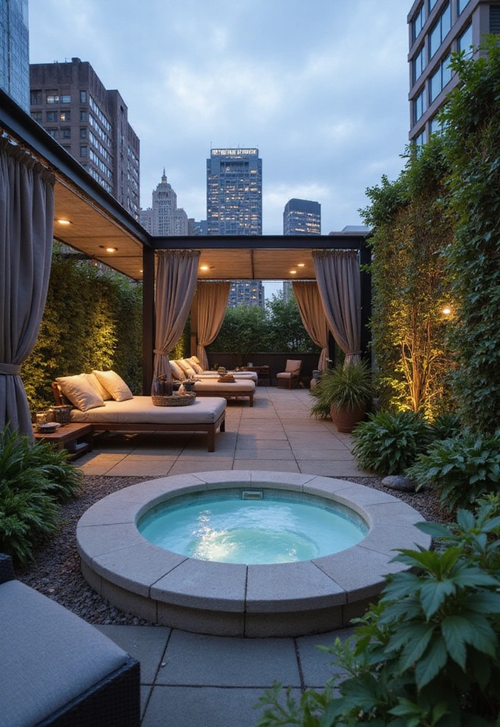26 Roof Top Design Ideas for Outdoor Living - 13. Spa-Like Retreat