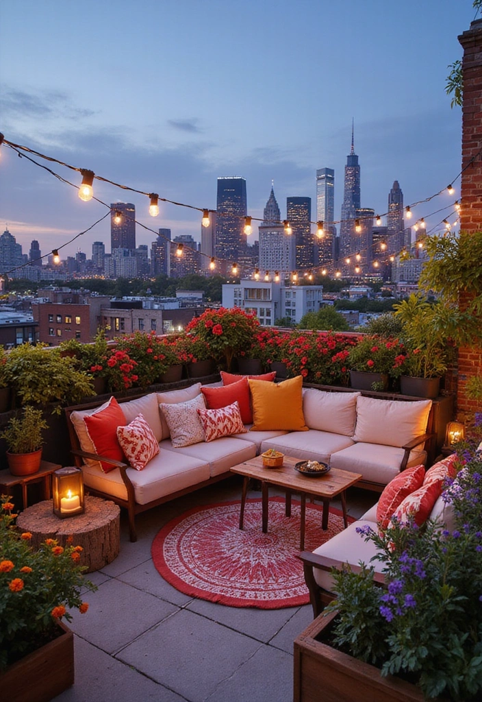 26 Roof Top Design Ideas for Outdoor Living - 14. Seasonal Decor