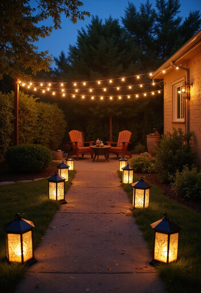 27 Backyard Ideas for Small Yard Outdoor Living - 8. Add Lighting for Ambiance
