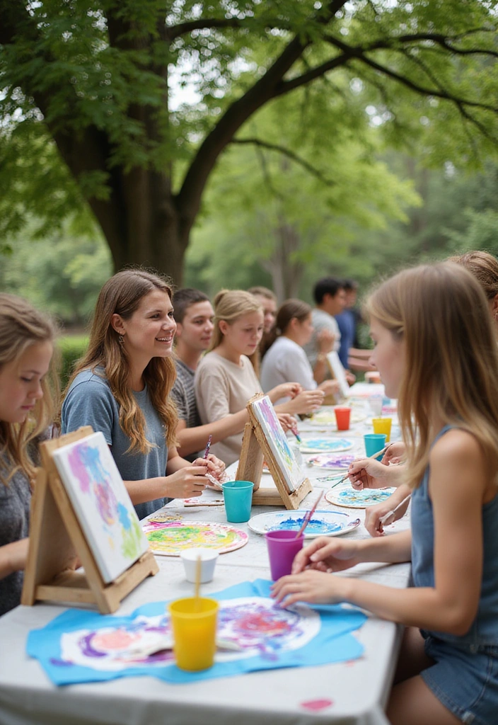 27 Backyard Party Ideas for Unforgettable Outdoor Living - 14. DIY Outdoor Art Station