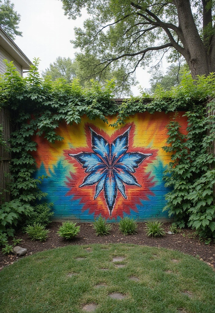 27 Bloxburg Backyard Ideas for Stunning Outdoor Living Spaces - 15. Artistic Outdoor Mural