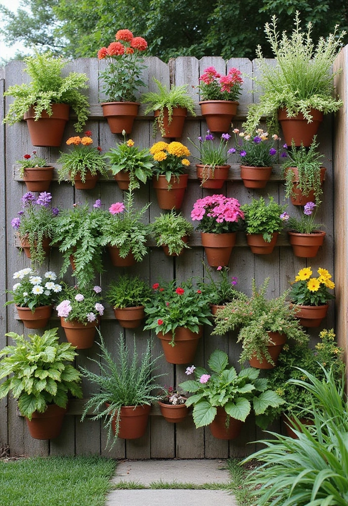27 Bloxburg Backyard Ideas for Stunning Outdoor Living Spaces - 20. Colorful Plant Wall