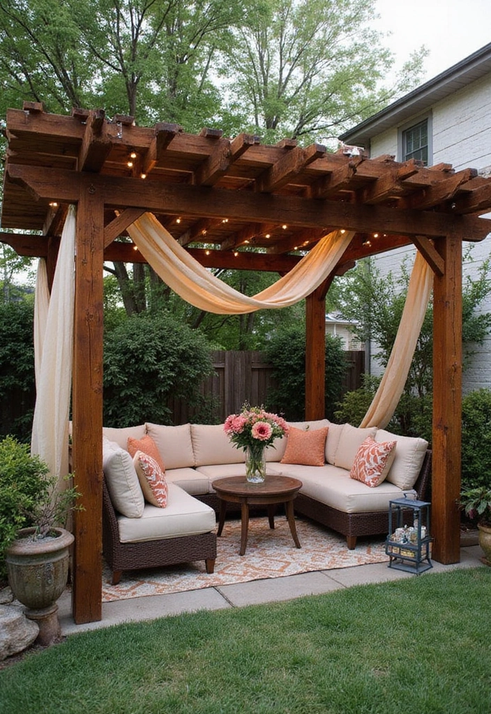 27 Bloxburg Backyard Ideas for Stunning Outdoor Living Spaces - 21. Rustic Wooden Pergola