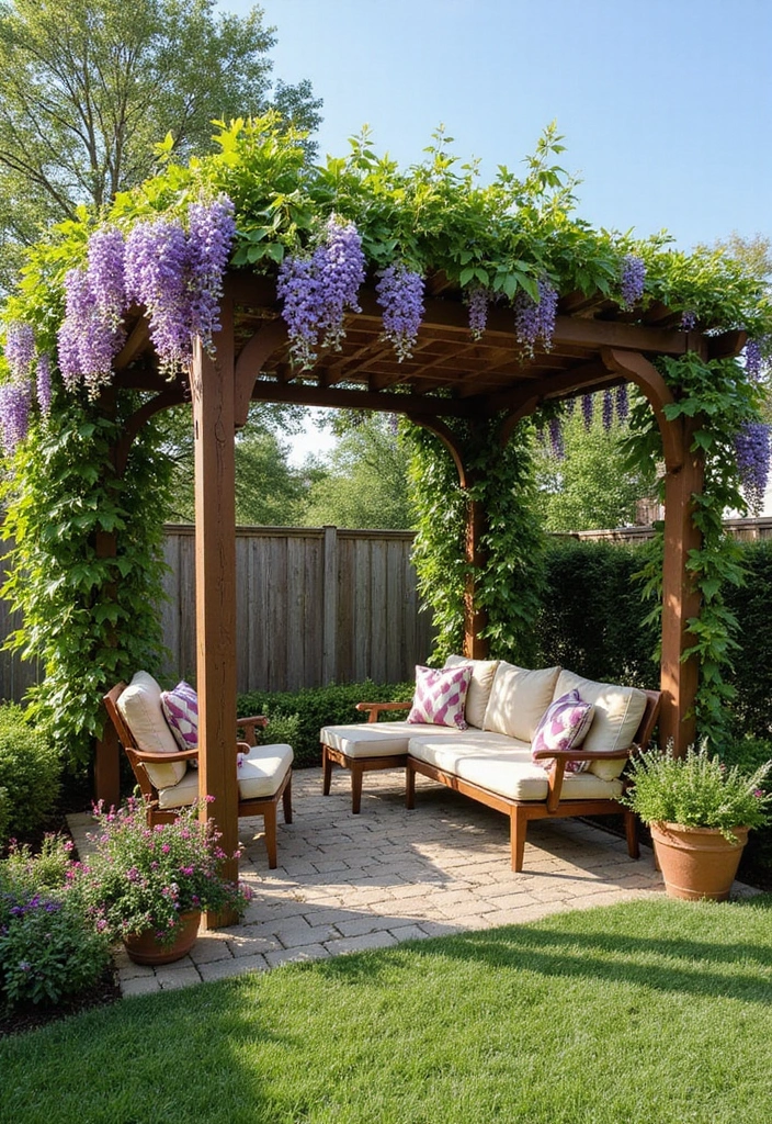 27 Bloxburg Backyard Ideas for Stunning Outdoor Living Spaces - 25. Beautiful Pergola with Climbing Plants