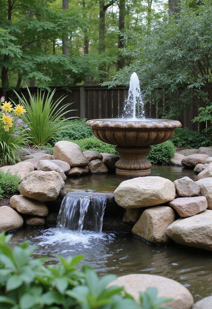 27 Bloxburg Backyard Ideas for Stunning Outdoor Living Spaces - 27. Elegant Water Feature