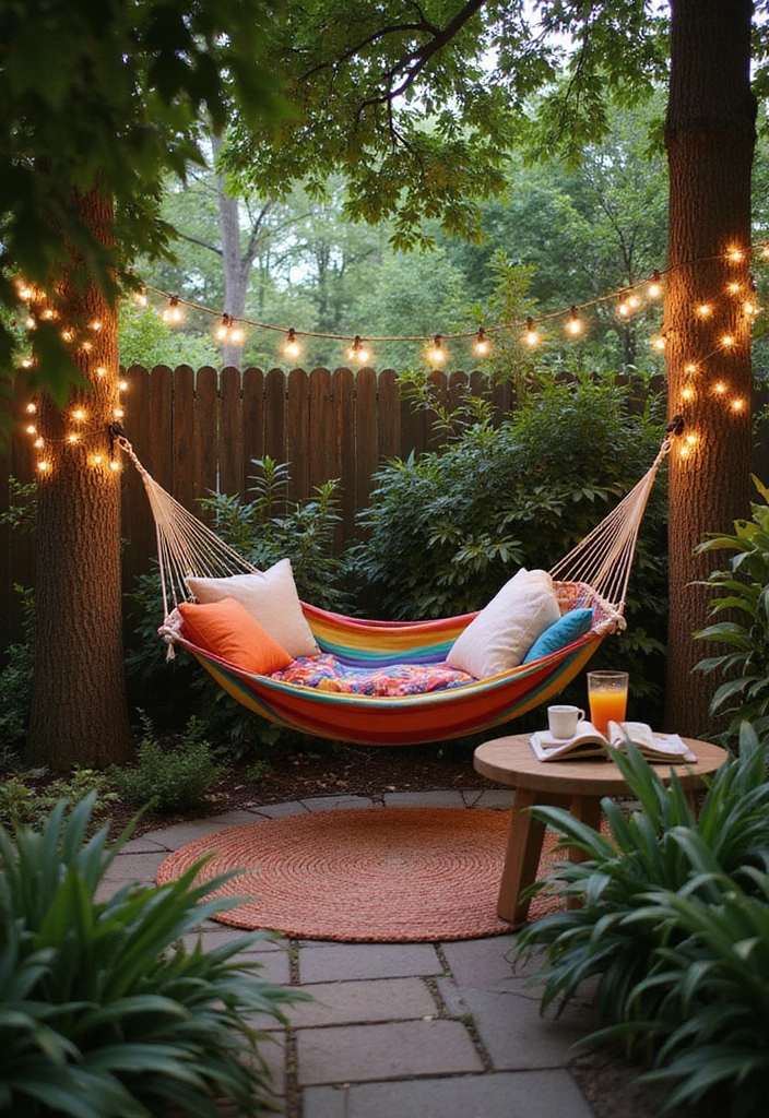27 Bloxburg Backyard Ideas for Stunning Outdoor Living Spaces - 4. Relaxing Hammock Retreat