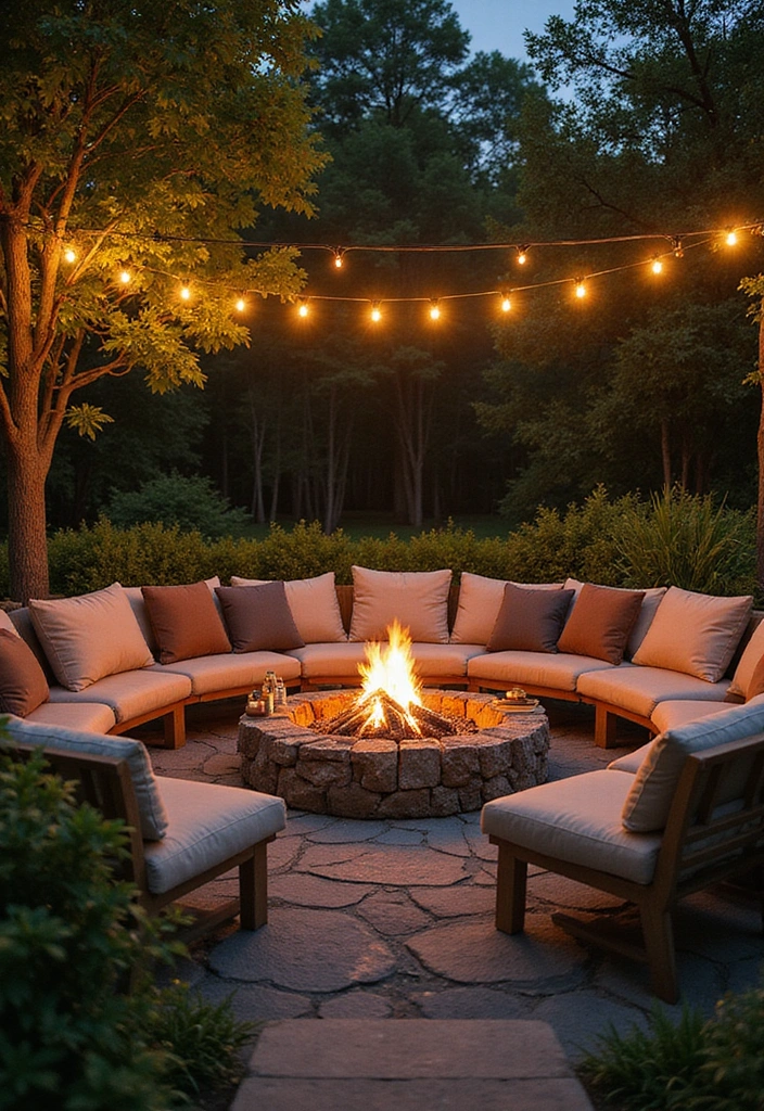 27 Eco-Friendly Backyard Ideas for Outdoor Living - 2. Cozy Fire Pit Area Using Natural Stone