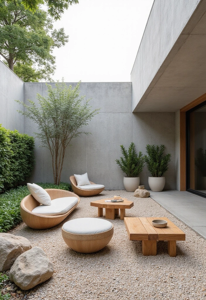 27 Eco-Friendly Backyard Ideas for Outdoor Living - 23. Minimalist Outdoor Spaces