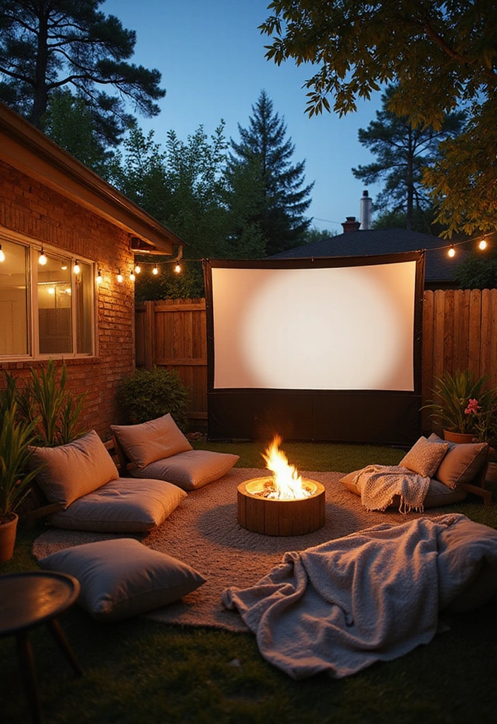 27 Eco-Friendly Backyard Ideas for Outdoor Living - 24. Outdoor Movie Night Setup